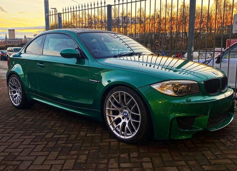 Green BMW 1 Series coupe after bodywork repair